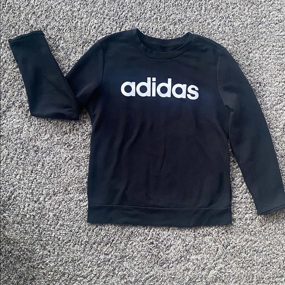 Adidas Black Sweatshirt with White Logo Size Small ๐ค๐ค - Picture 2 of 2